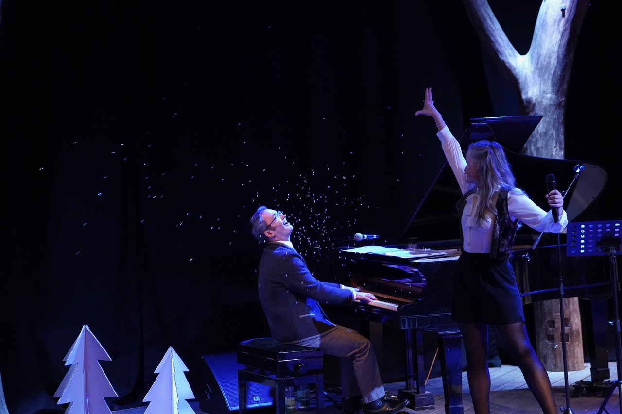 Performance mit Schneefall